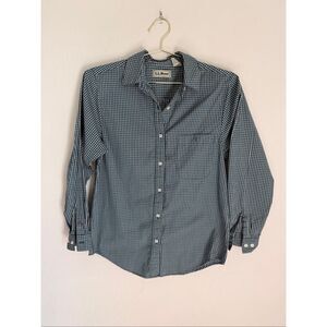 LL BEAN Vintage Made In Hong Kong Women's Button Down Shirt Size 6